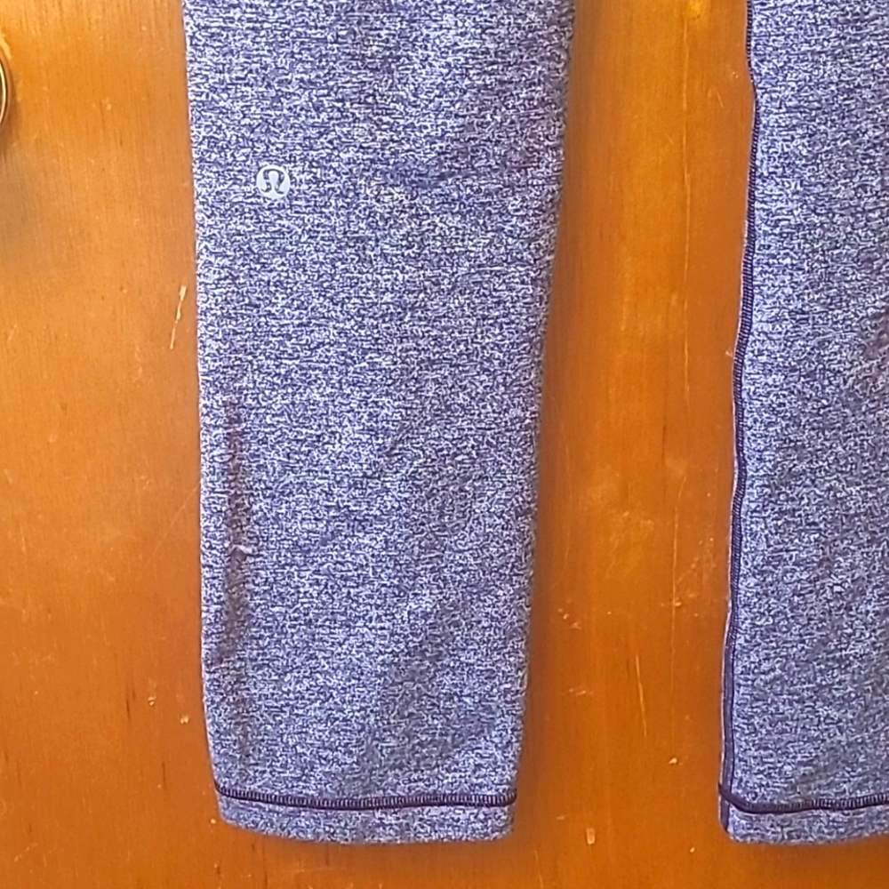 Lululemon "Skinny Will" drawstring leggings in heathered purple, size 6. - Picture 11 of 14